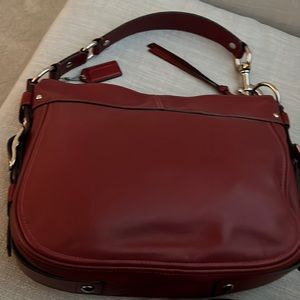 Coach Zoe hobo shoulder bag, cranberry red